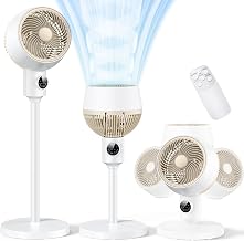 Circulator Fan, 360° Strong Wind, Quiet, Energy Saving Model, DC Motor, Powerful, Quiet, Energy Saving, Oscillating Head, Remote Control, Living Room, Tabletop, Large Air Volume, 6 Levels, 3 Levels of