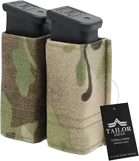 【TAILOR JAPAN】サバゲー ハンドガン マガジンポーチ ダブル 2連 オープントップ マグポーチ マグポ ２連マガジンポーチ 実物ナイロン仕様