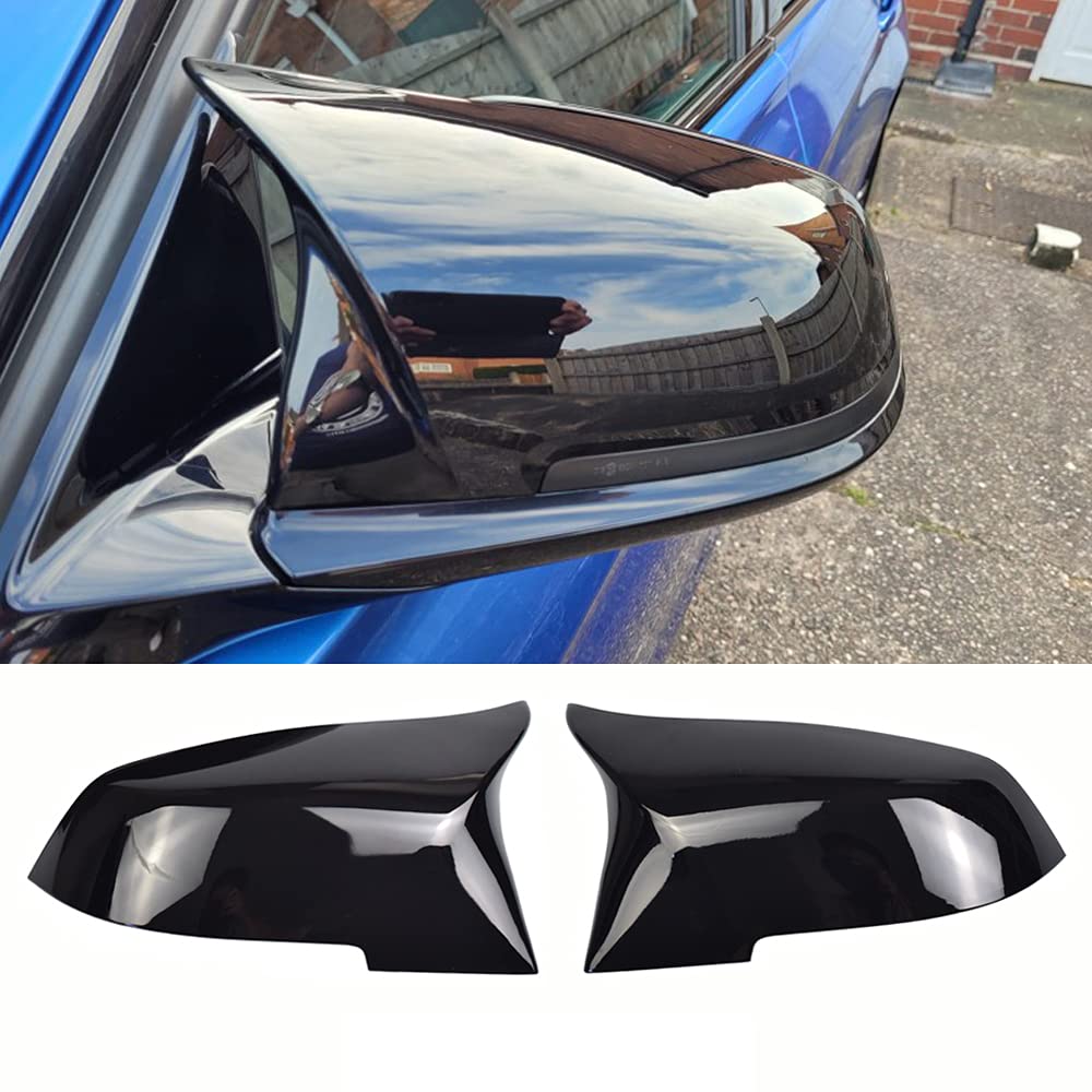 1 coppia Calotta Specchio Retrovisore a Sinistra Destra Coperchi a specchio laterale per BMW F20 F22 F23 F30 F31 F32 F33 F36 F87 M2 X1 E84 (Nero Brillante)