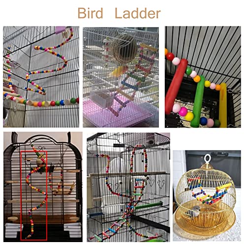 Hamiledyi Parakeets Bird Swing Toy Set, 16Pcs Bird Hanging Colorful Chewing Toys, Parakeets Standing Climbing Ladder Hammock Bells, Cockatiels Perches For Budgie Finches #TOP5