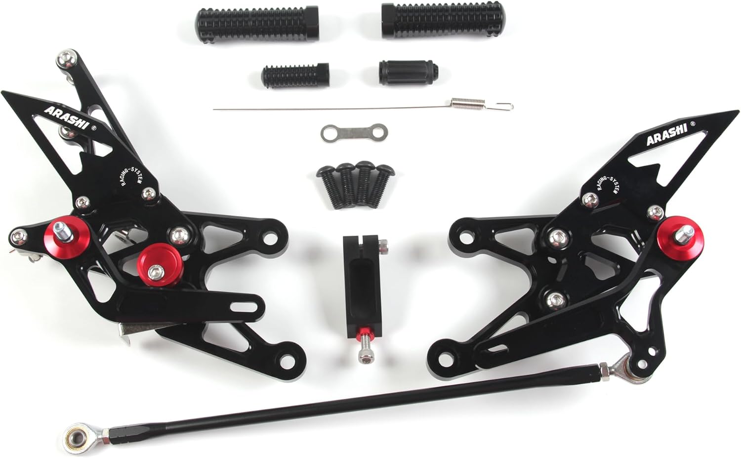 V2.0 Adjustable Rearsets Compatible with Yamaha YZF R1 2007-2008, Black