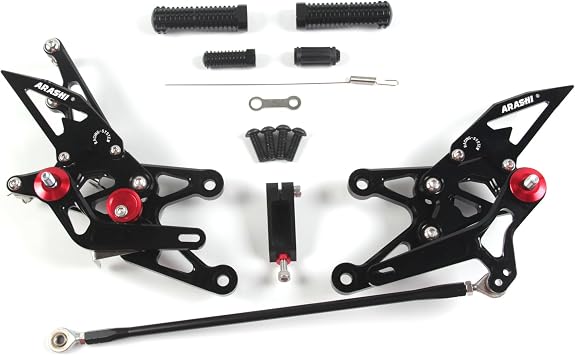 V2.0 Adjustable Rearsets Compatible with Yamaha YZF R1 2007-2008, Black