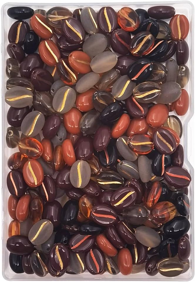INSPIRELLE 200pcs Acrylic Coffee Bean Beads for Jewelry Bracelet Necklace Making 8x10.5mm - Image 7