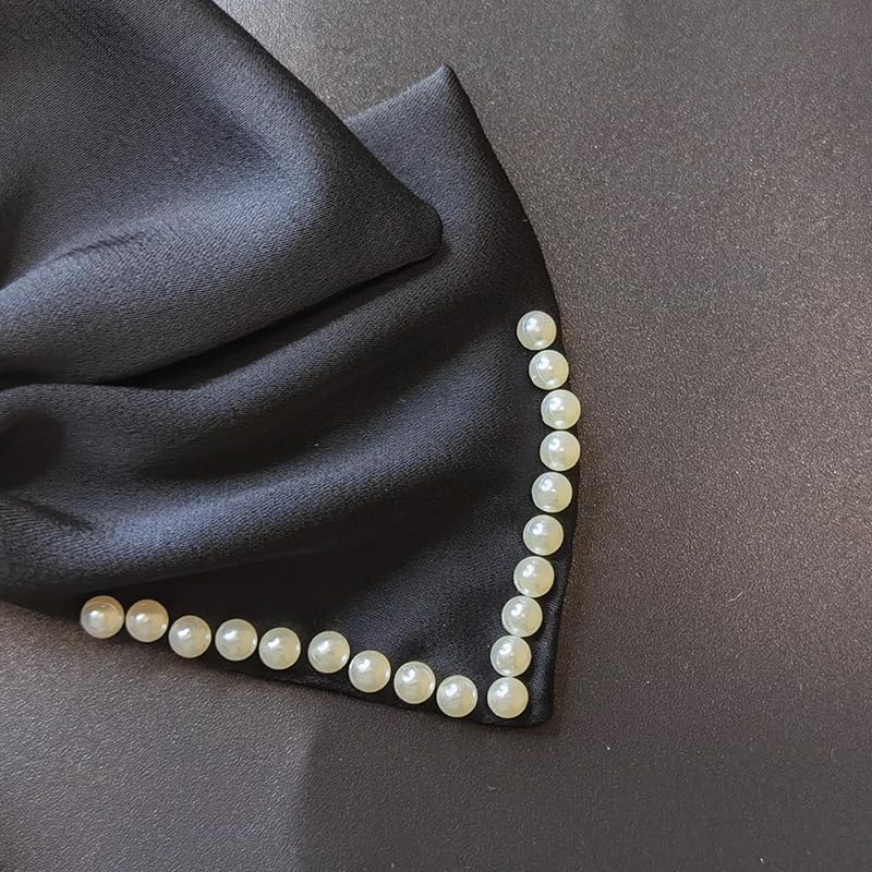 Miniatura 3 de Pinzas para el cabello con lazo rojo grande para mujeres y niñas, pinzas de satén y perla para mujer, lazos para el cabello, pasadores de lazo,