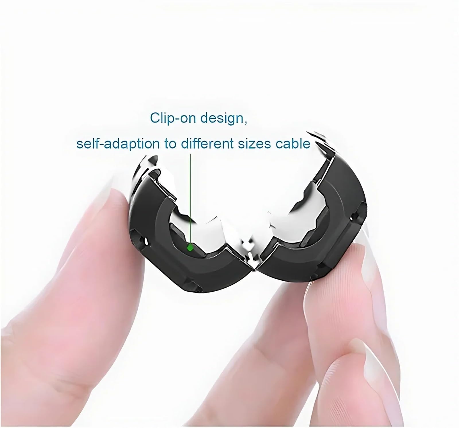 Filtro in ferrite a scatto anti-interferenza for cavo con nucleo in ferrite, diametro interno 3,5/5/7/9/11/13 mm, filtro di smagnetizzazione(15MM Black,20 PCS)