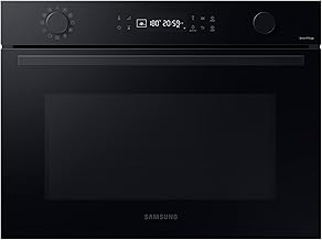 Samsung NQ5B4553FBK/U1 Compact Oven with Microwave, 45 cm, 50 cm, WiFi Control, SmartThings Cooking, 20 Automatic Programmes, Black Glass