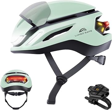 Ultra Smart Adult E-Bike Helmet, NTA8776 CPSC 1203 CE EN1078 Certified, Magnetic Visor, FIDLOCK Buckle, LED Turn Signals, Auto Brake & Fall Warning, IP65, Bluetooth Cycling Helmet