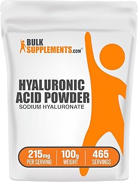 BulkSupplements.com Hyaluronic Acid Powder - Hyaluronic Acid Supplements, Hyaluronic Acid 215mg - Hyaluronic Acid Food Grade, Gluten Free - 215mg per Serving, 100g (3.5 oz) (Pack of 1) BulkSupplements.com Hyaluronic Acid Powder - Hyaluronic Acid Supplements, Hyaluronic Acid 215mg - Hyaluronic Acid Food Grade, Gluten Free - 215mg per Serving, 100g (3.5 oz) (Pack of 1)