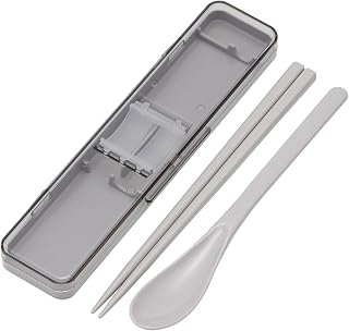Skater CCS3SA-A Chopsticks & Spoon Set, Bento Box, For Adults, 7.1 inches (18 cm), No Chatting, Made in Japan, Smoky Gray
