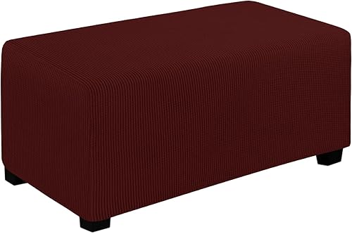 Miniatura 52 de Easy-Going Funda Elástica para Otomana Longitud 20-30 pulgadas Taburete de Almacenamiento Plegable Protector de Muebles Funda Rectangular Suave con