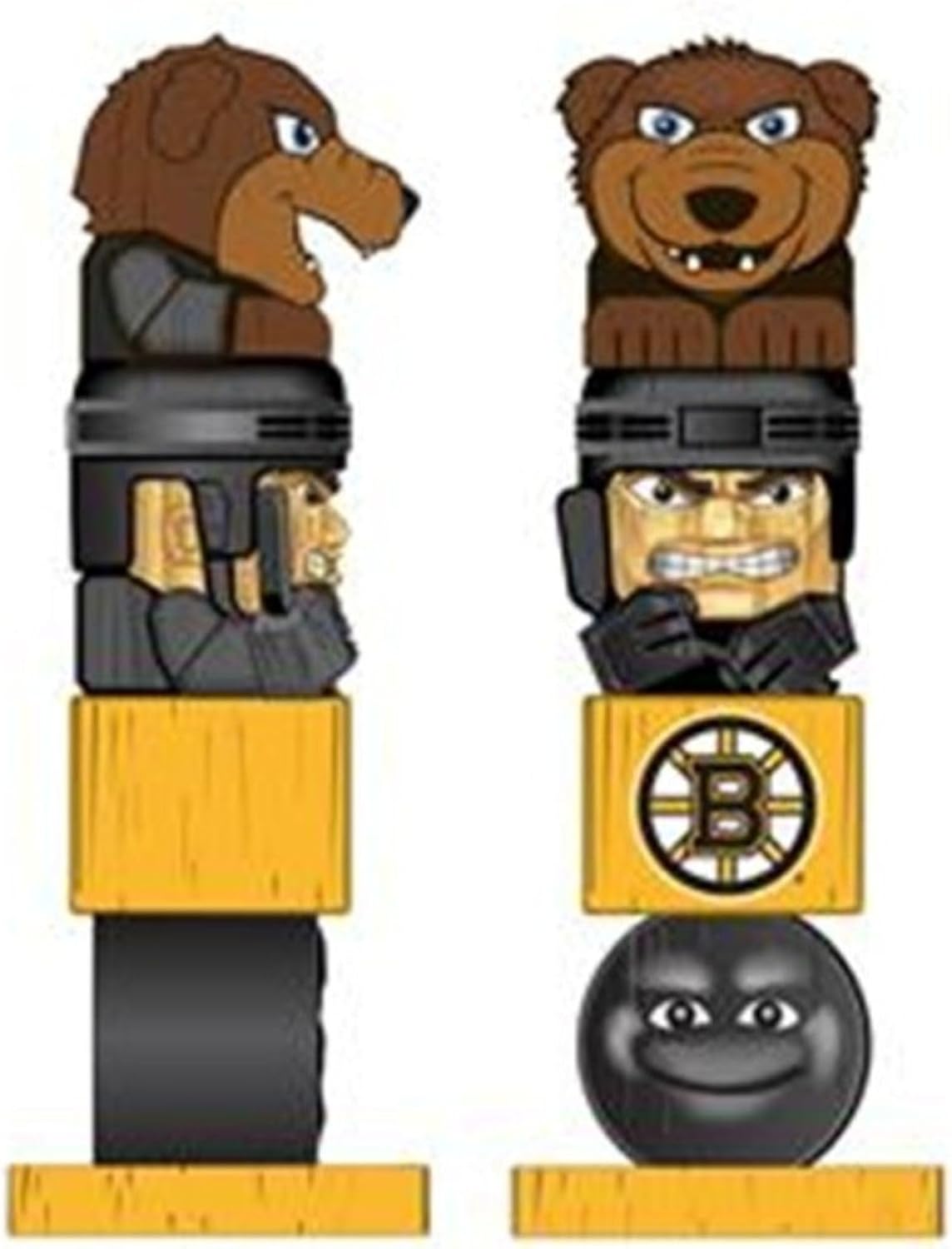 Boston Bruins Tiki Totem Garden Statue, Team Logo, Hand Painted Resin, 16 Inch, Indoor Outdoor Decor