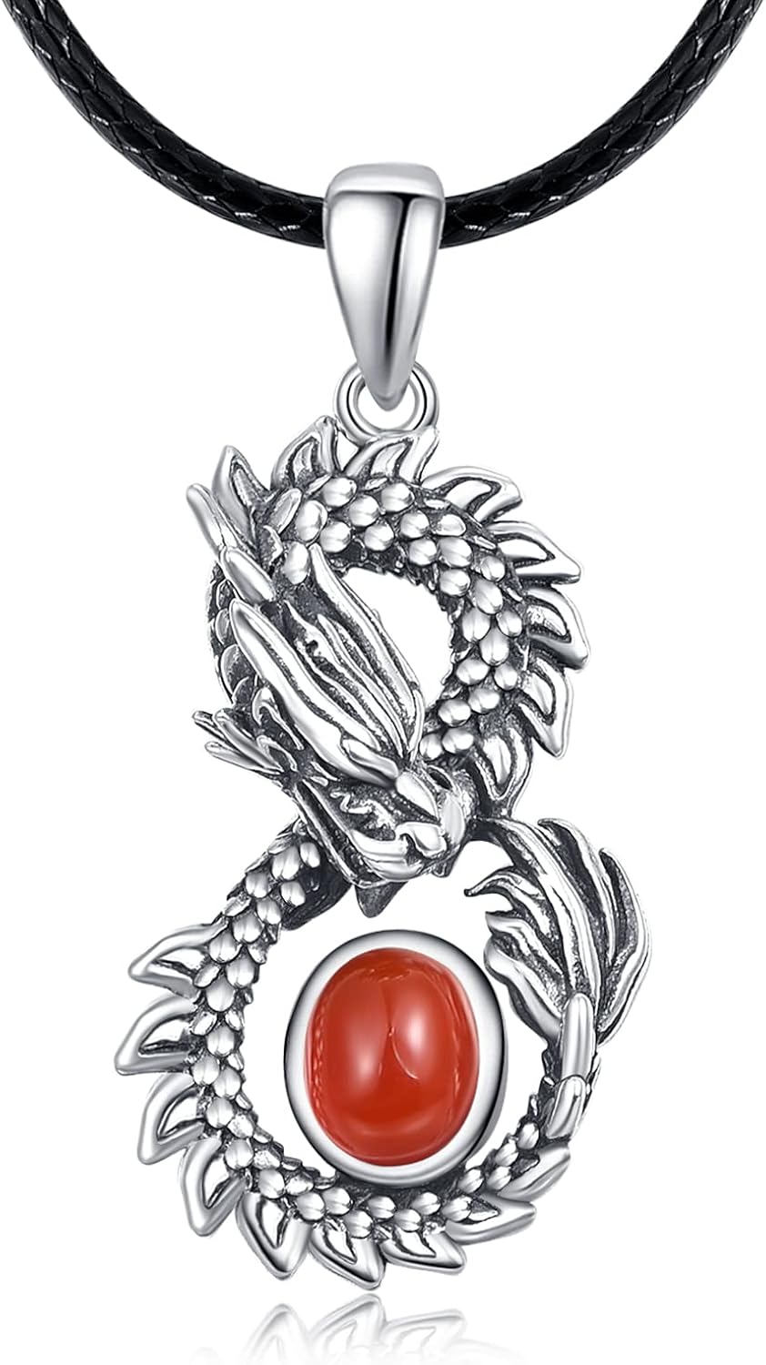 Dragon Necklace 925 Sterling Silver Infinity Dragon Necklace Dragon Gifts Celtic Jewellery for