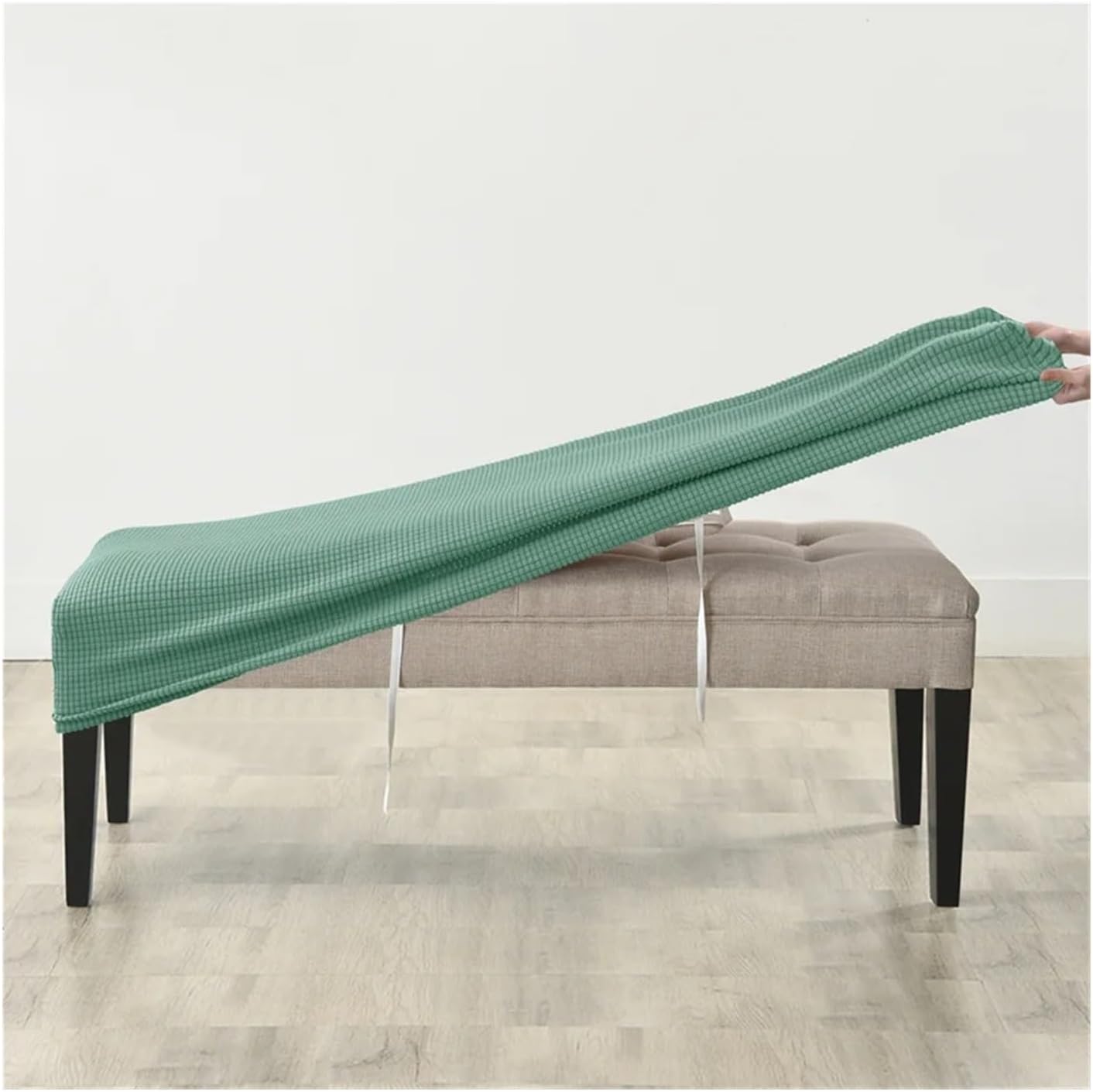 Bench Cushion Cover 1pc Elastic Ottoman Cover Rectangle All-Inclusive Stool Covers Solid Piano Bench Seat Anti-Dirty Removable Home Decor(B5 Bench seat Cover)