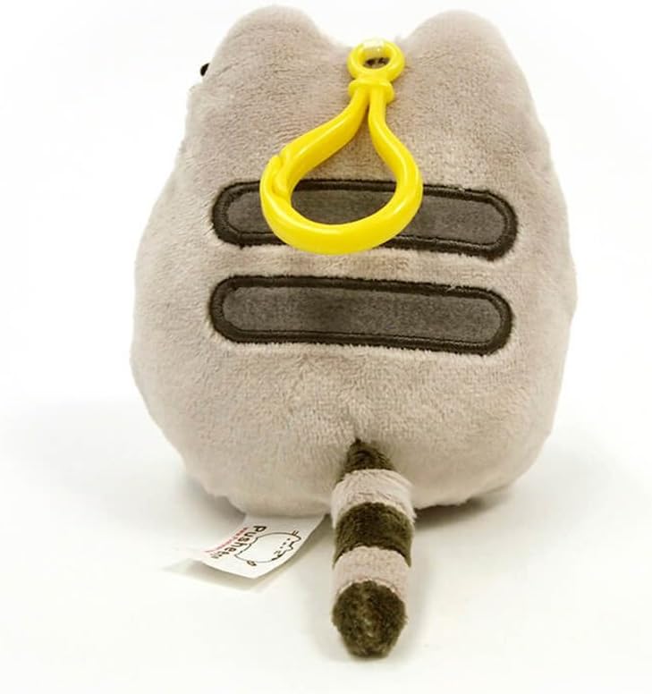 GUND Pusheen Snackable Pizza Cat Plush Stuffed Backpack Clip, Gray, 5"