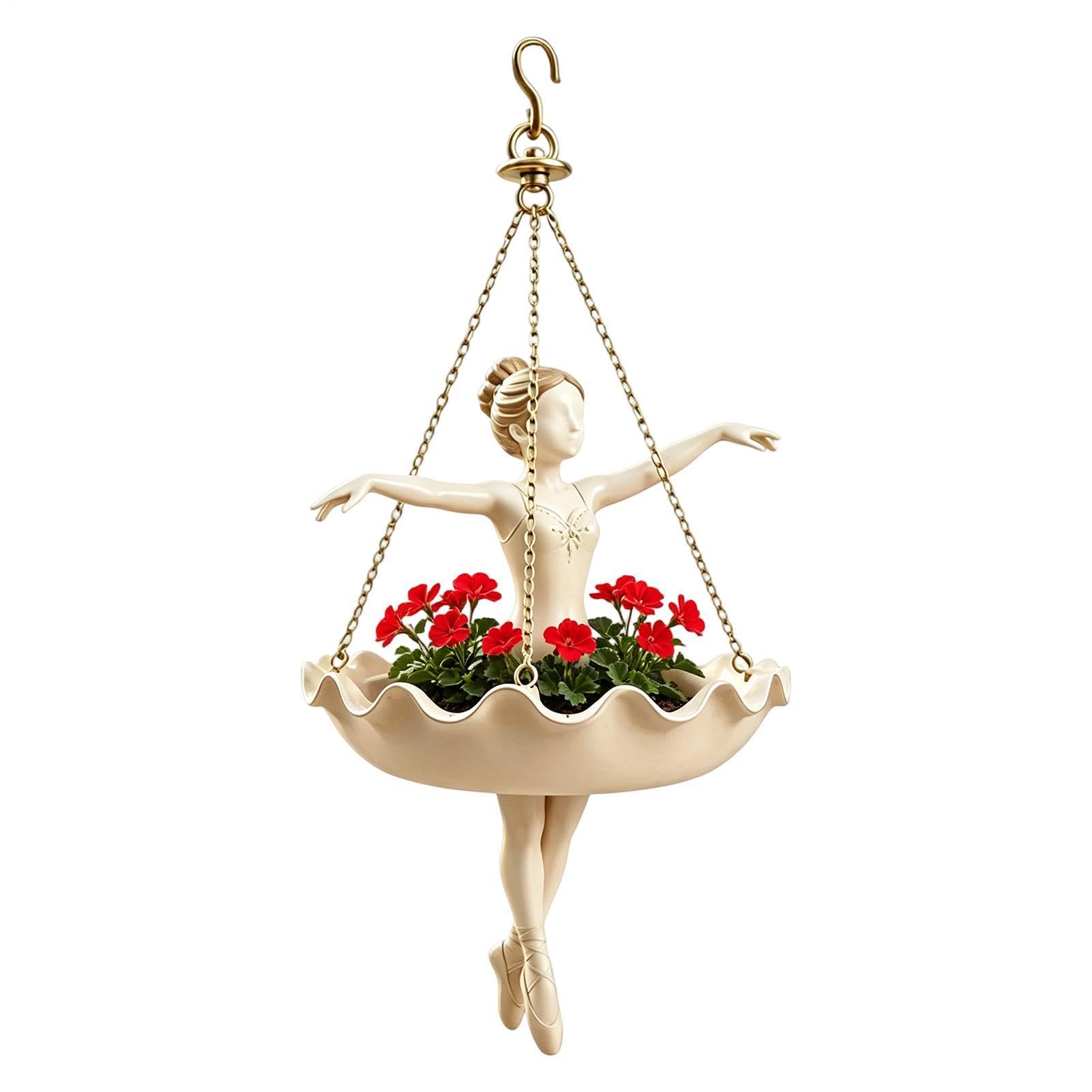 Pot de fleurs suspendu Ballerina - Panier créatif en résine pour une maison sereine