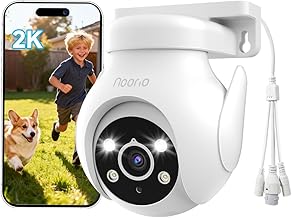 Noorio 2K Security Camera Outdoor 360° Pan/Tilt, Two Way Talk Wired Outdoor Camera for Home Surveillance, 24/7 Recording, ...
