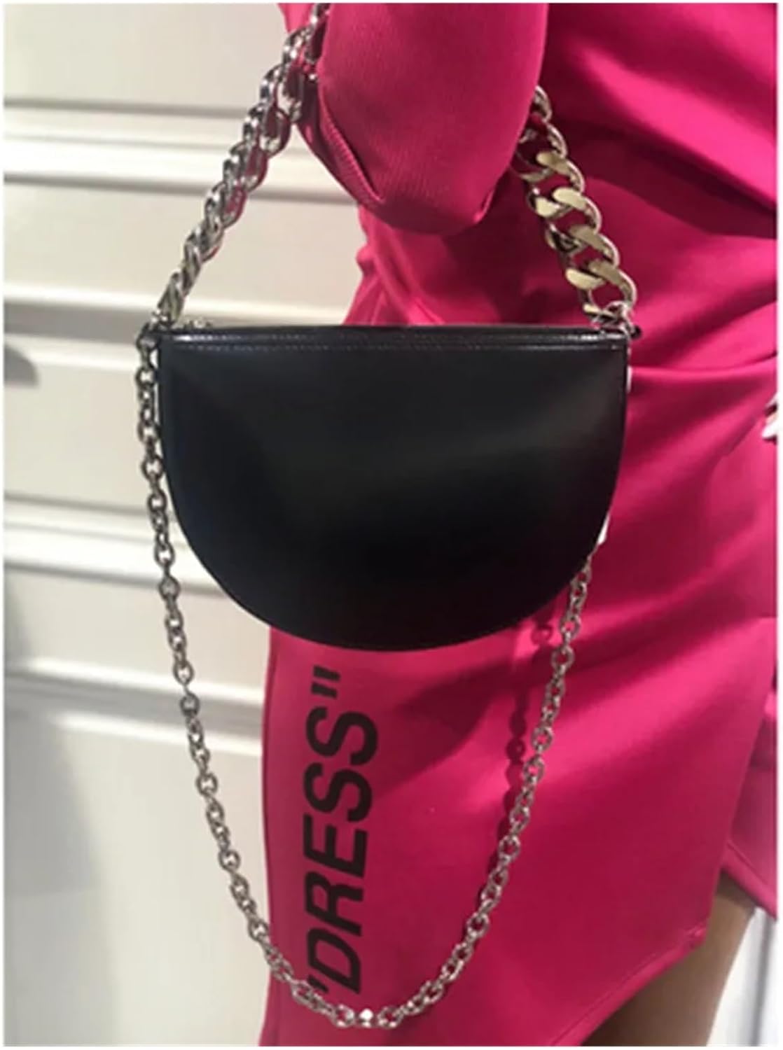 Casual Chain Bucket Handbag Fashion pu leather Solid Shoulder Bag Luxury Ladies Crossbody Bag Female Bag