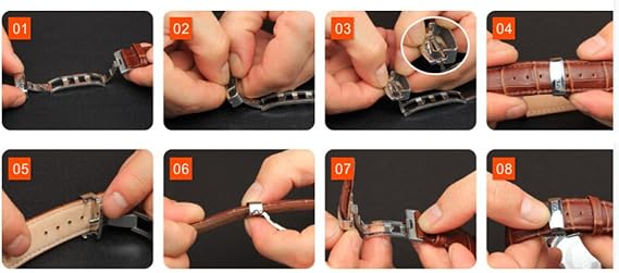 Stainless Steel Push Button Butterfly Deployment Buckle Clasp Watch Accessories Leather Strap Buckle