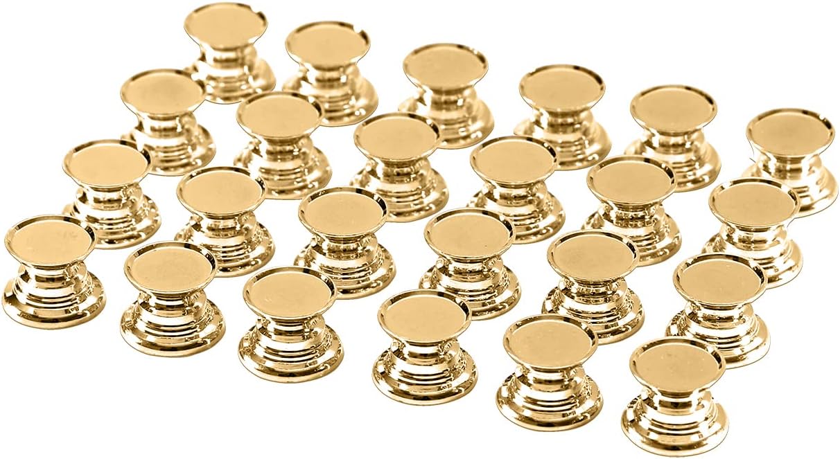 24PCS Drawer Knob Base for DIY Crystal Epoxy Resin, Drawer Handle Accessories Home Room Decoration, Alloy Metal Base Bulk for DIY Resin Knob (Rose Gold)
