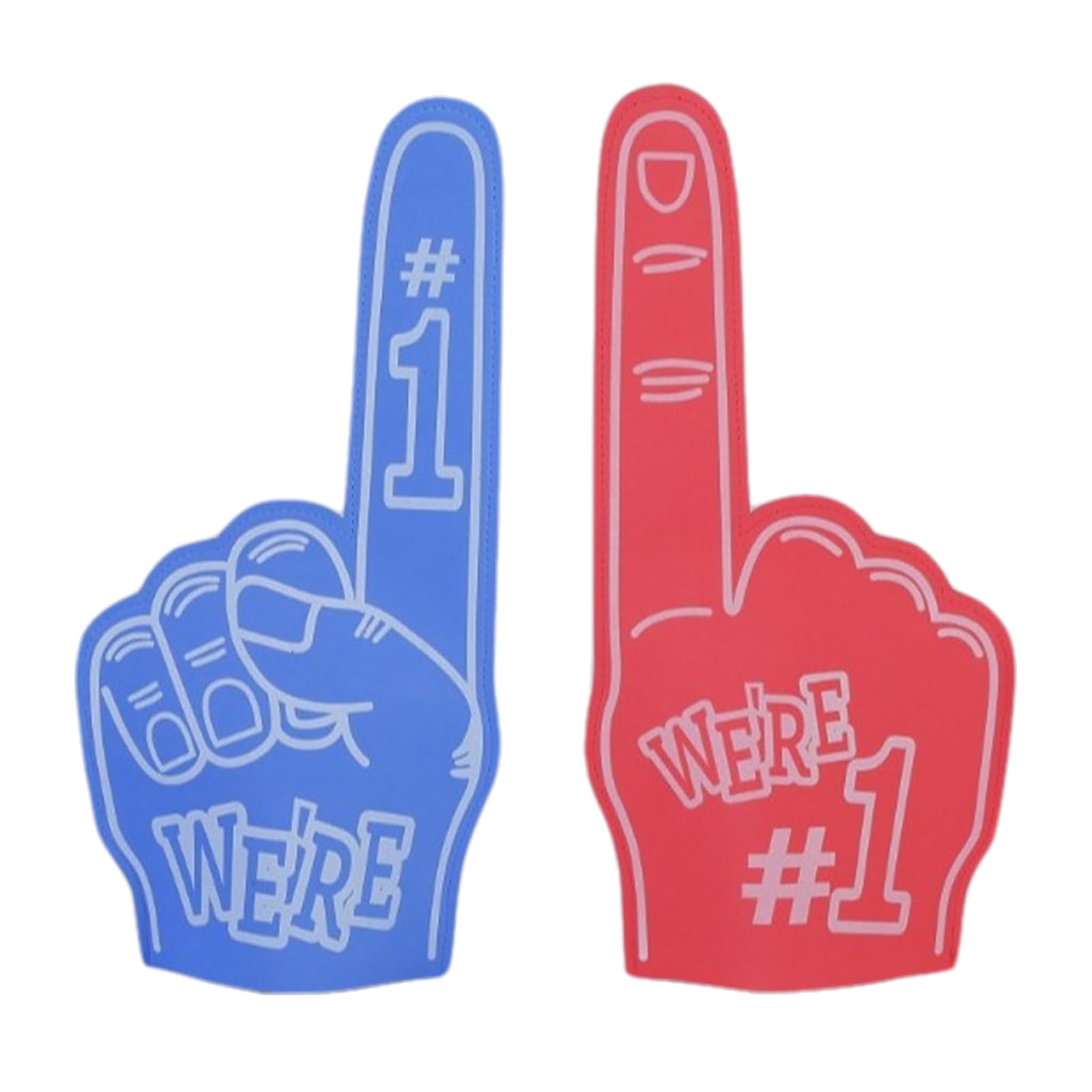 Fkizanthene Blue, Red Giant Foam Fingers Set - Blue And Red Eva Cheering Props For Sports Matches & Party Celebrations