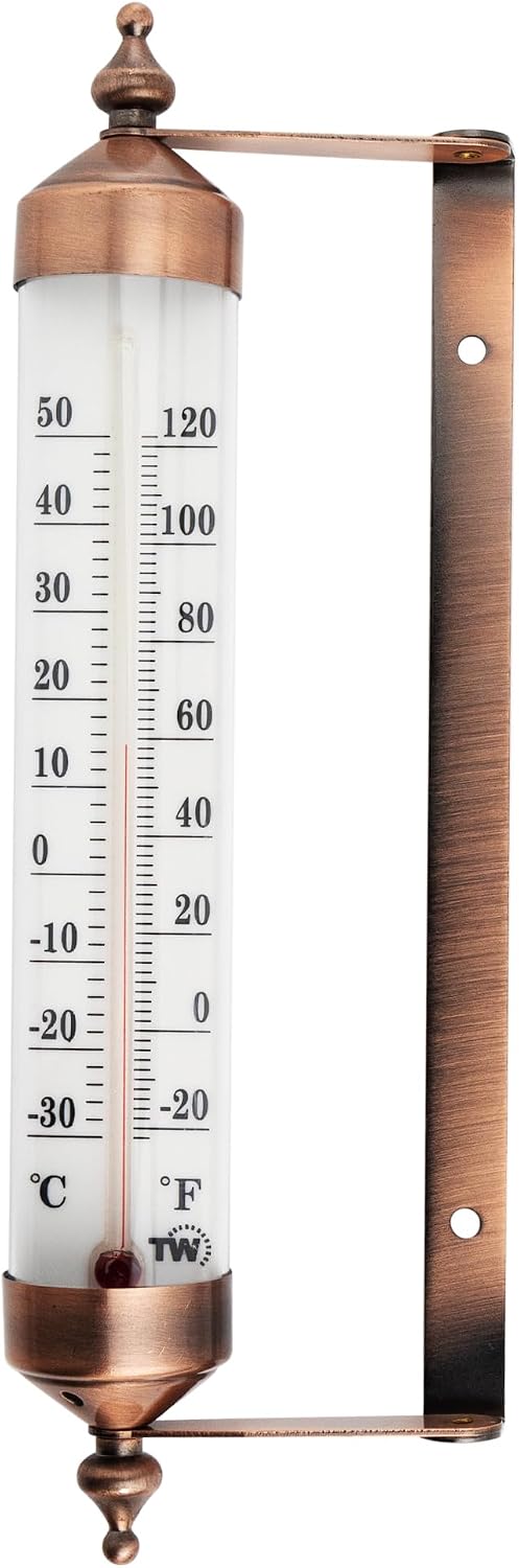 9.5 Inch Outdoor Thermometer, Stylish Outdoor Temperature Gauge for Gardens