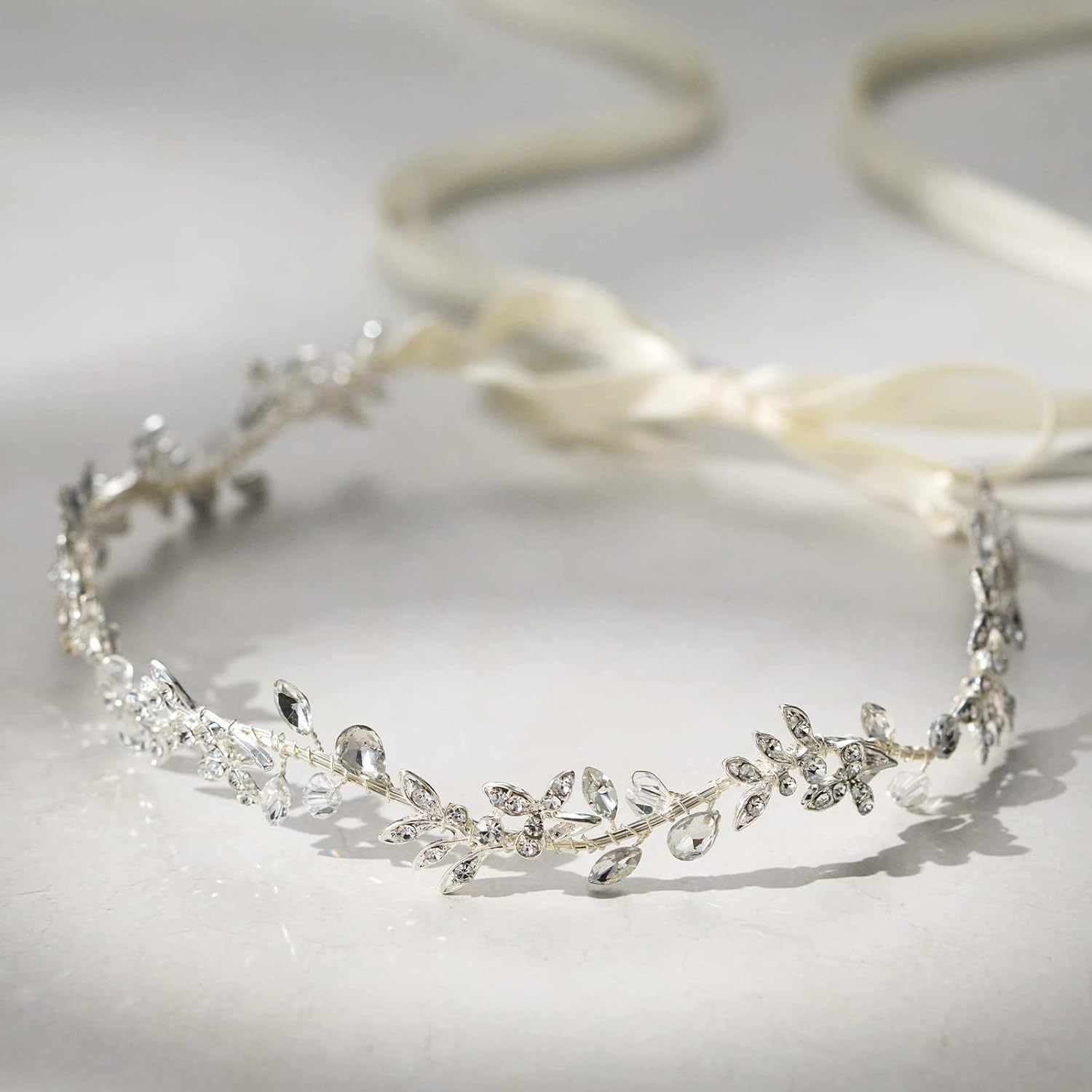 SWEETV Rhinestones Bridal Headband Silver Crystal Wedding Headpieces for Brides Hair Pieces for Bridesmaid Flower Girl Hair Accessories - Image 6