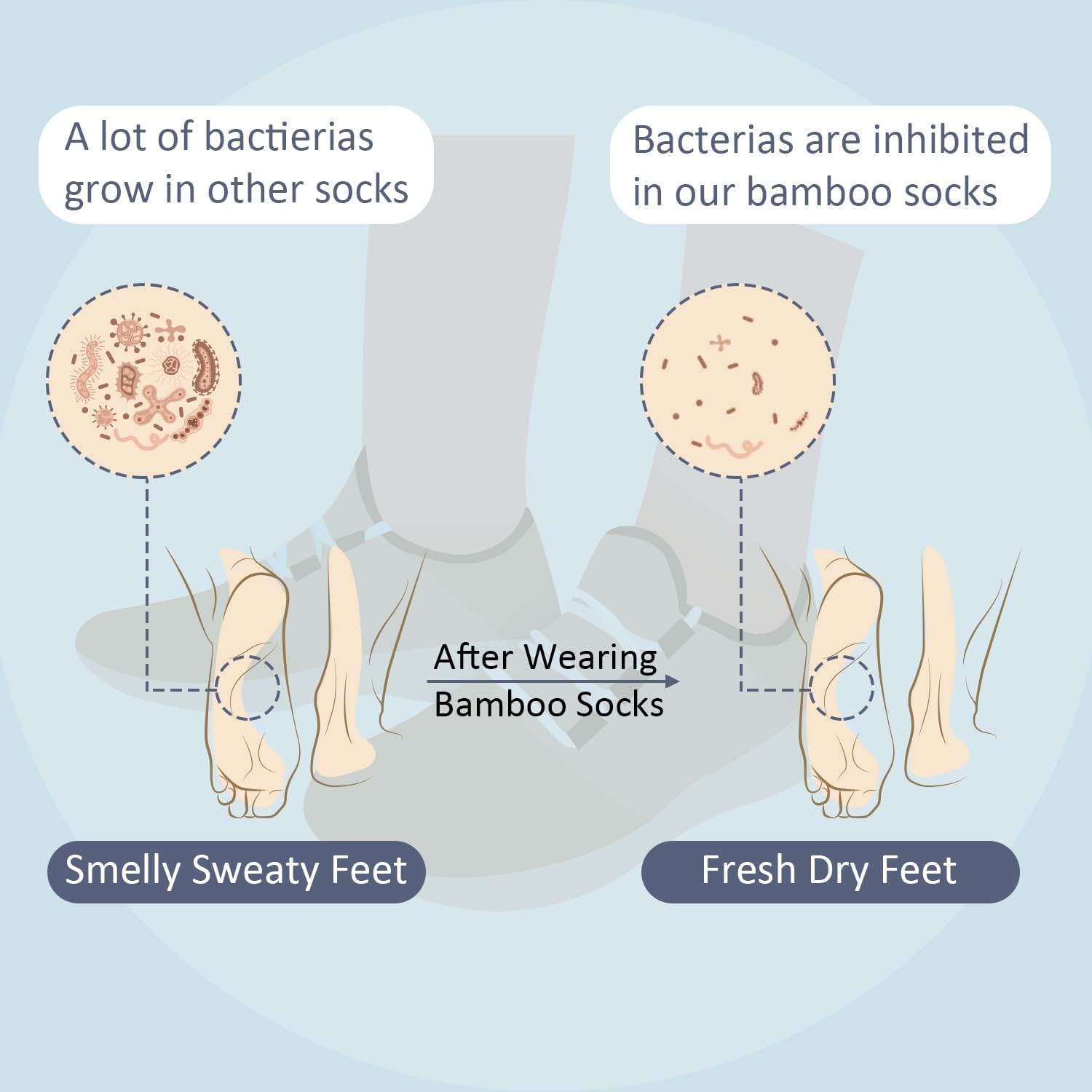 Dress Socks for Men, 4 Pairs Comfortable Crew Moisture Wicking Men Socks, Seamless Stretchy Casual Sports Socks - Image 7