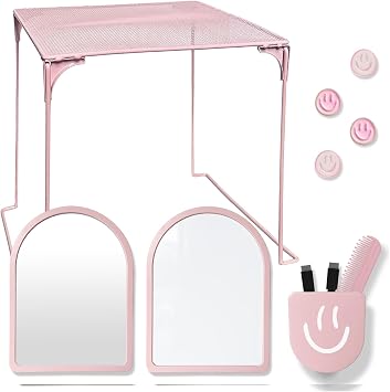 KEYDUACU 11 Pieces - Locker Accessories, Locker Decorations, Includes Mirror, Whiteboard, Magnets and Organizer. Perfect for Back to School Essentials and Office 11 Pieces - Pink