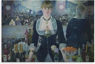 Famous Painting A Bar at The Folies-Bergeres Classic Oil Painting Poster Art Poster Canvas Painting Decor Wall Print Photo Gifts Home Modern Decorative Posters Framed/Unframed 24x36inch(60x90cm)