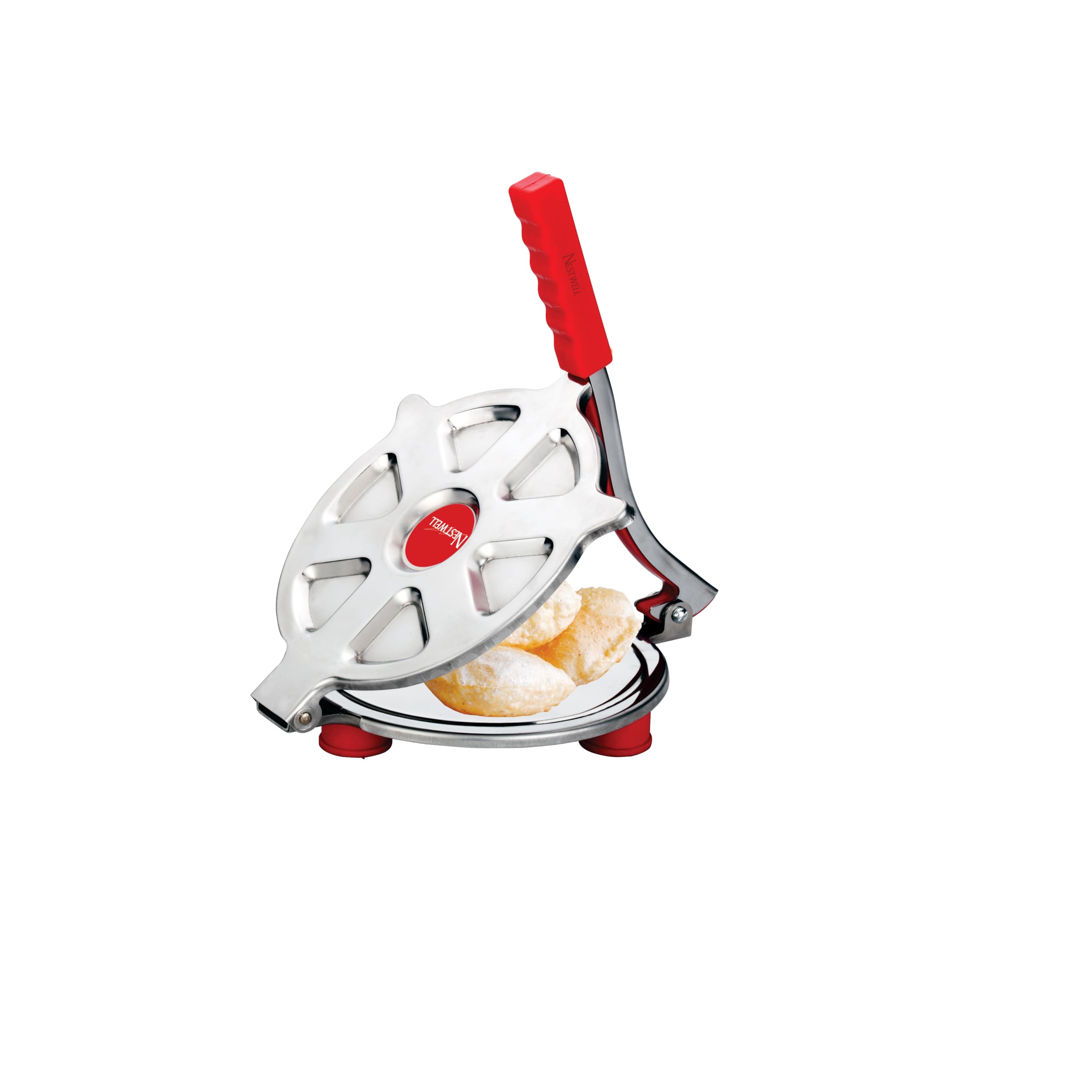 N-92 Stainless Steel Puri Press Maker Press Machine with Handle, Manual Stainless Steel Roti Press, Papad, Khakhra, Chapati Maker-image-15