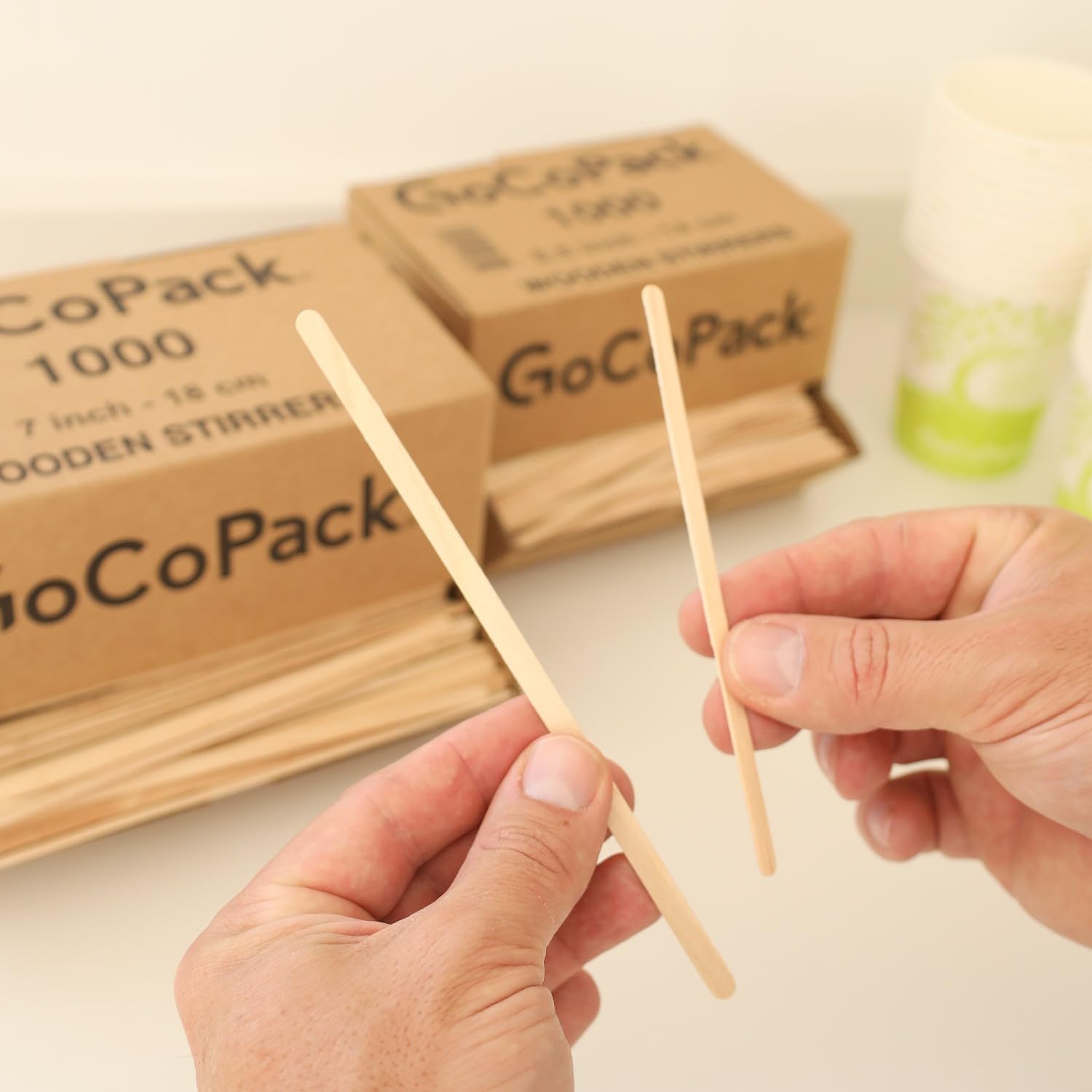Pack de 1000 Agitateurs à café en bois Biodégradables 110x6x1.5 mm Pack de 1000 Agitateurs à café en bois Biodégradables 110x6x1.5 mm