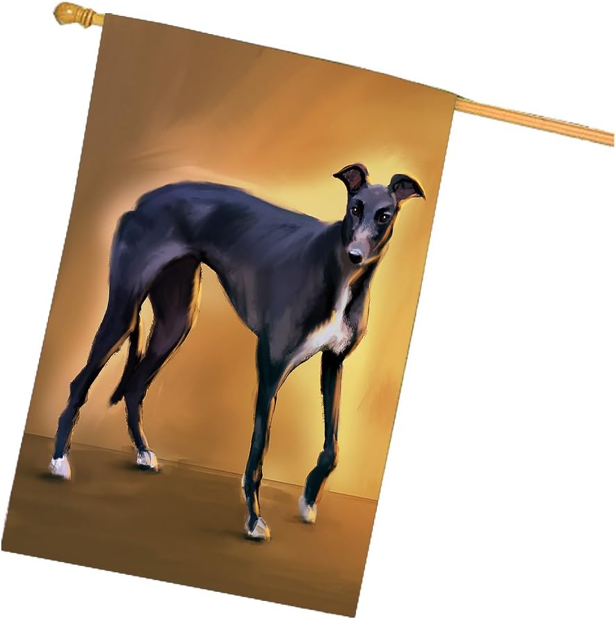 American Greyhound Dog House Flag - Premium Quality Home Outdoor Yard Decor Decorative Double-Sided Vertical