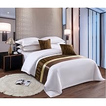 Bed Runner Scarf Protector Slipcover Bed Decorative for Hotel Guesthouse Home Resorts Brown,260X50cm for 2.0m Bed