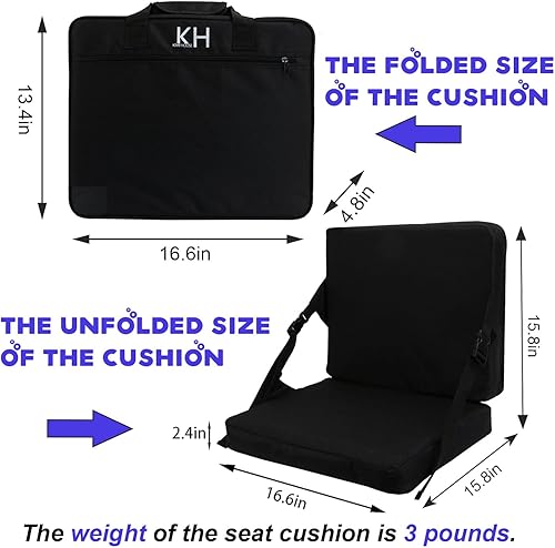 Miniatura 3 de Cojín plegable para silla para interiores y exteriores, asiento de estadio portátil plegable, cojín para silla para eventos deportivos, excursiones,