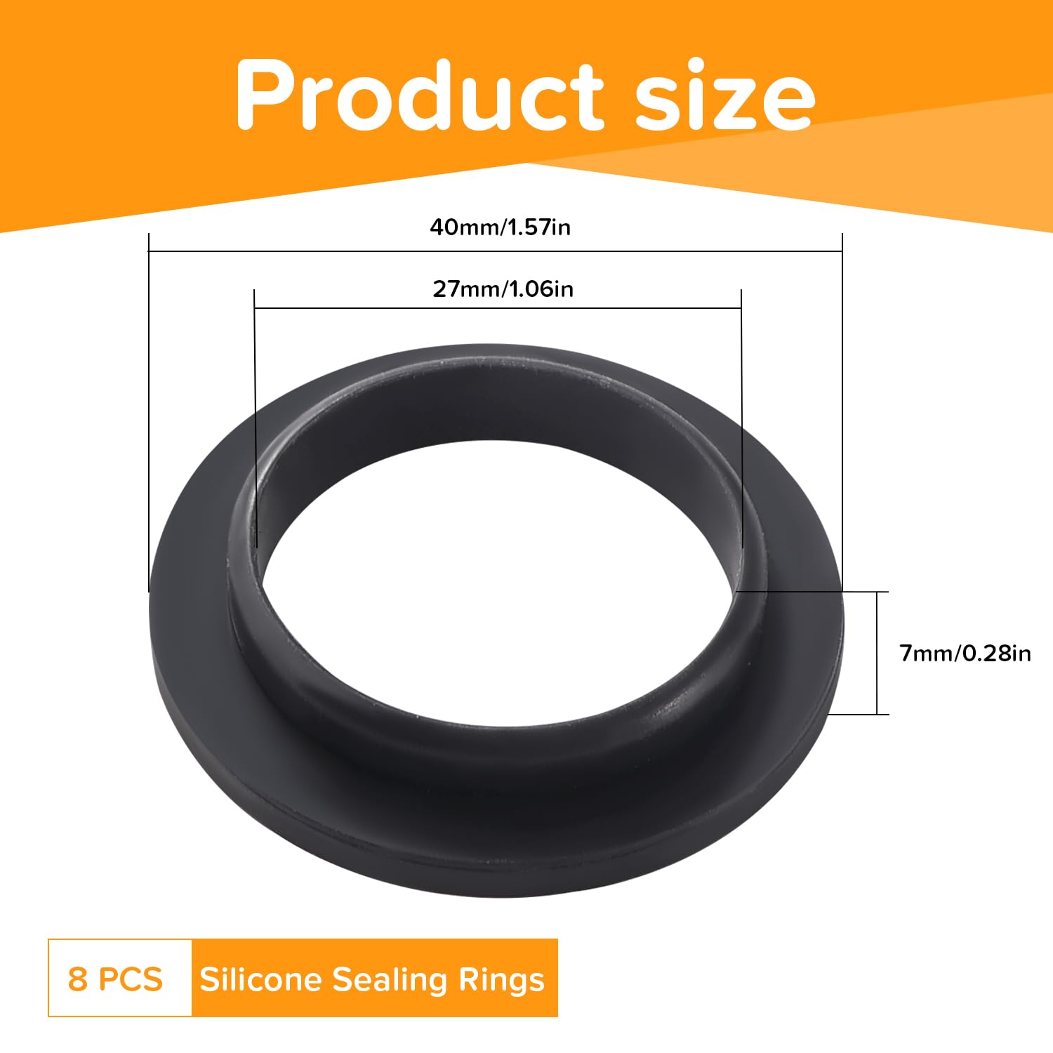 Lyeteung 8 PCS 40x27x7 mm Convex Waste Pipe Sealing Washers - Image 2