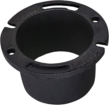 Raven DGDY2626 Extra Heavy Cast Iron Closet Flange, 4" x 4", 4 x 4, Black