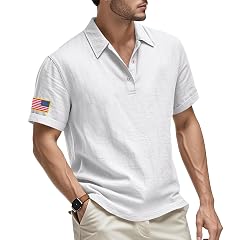 Mens Golf Shirts Pullover Short Sleeve Business Graphic Button Down Collared Slim Fit Workout Casual Summer Tops