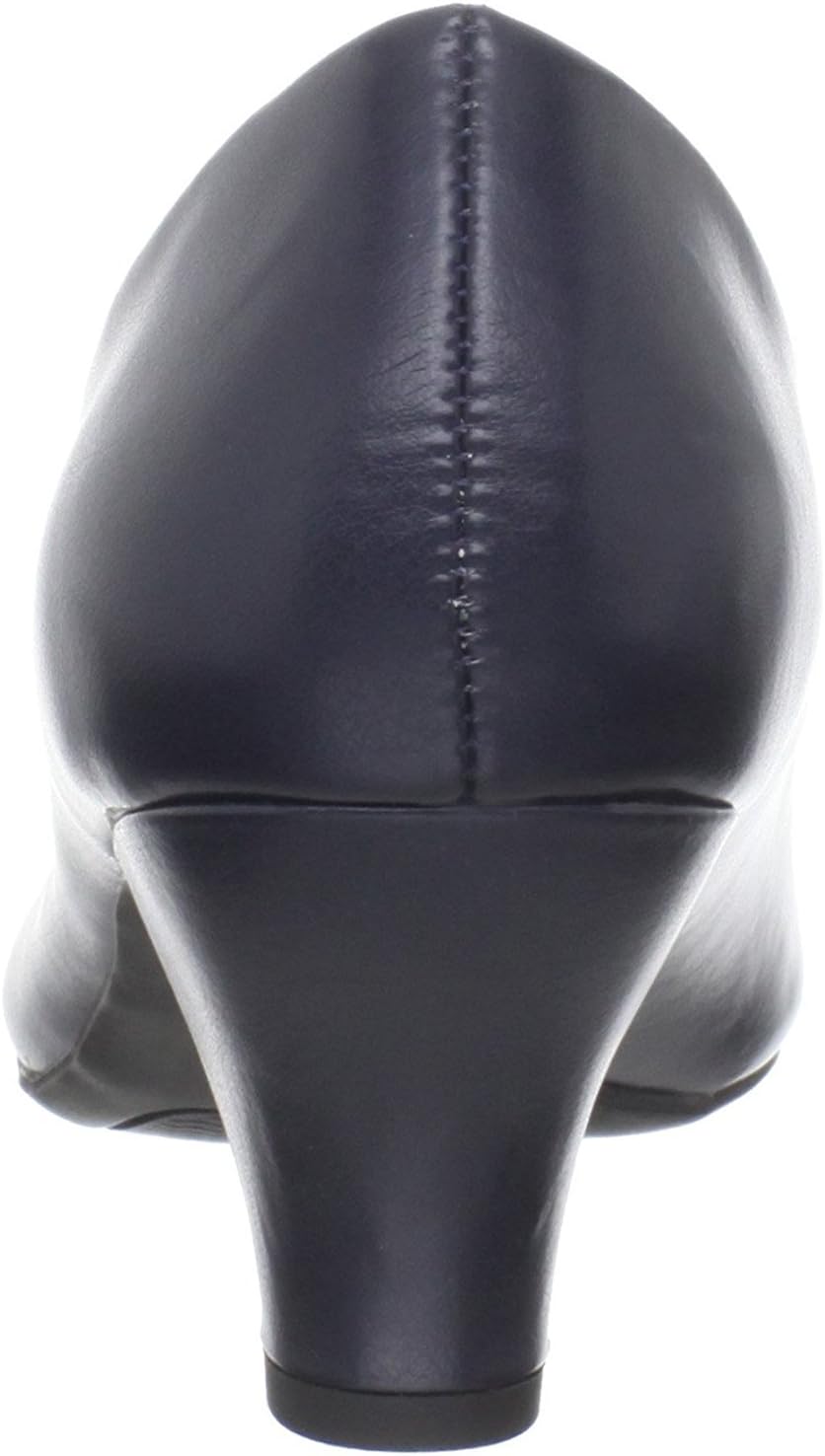 Easy Street Womens Fabulous Faux Leather Round Toe Pumps Navy 12 Medium (B,M)