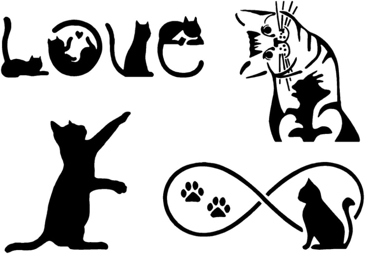 Amazon.com: Cat Decal 4 Pack: Cat Pawing, Kitten Looking, Love ...