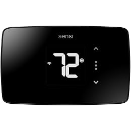 Sensi Lite Smart Thermostat, Programmable, WiFi, Easy DIY, Works With Alexa, ENERGY STAR Certified, ST25, Most Systems C-Wire Not Required, C-Wire needed with Heat/Cool Only & Heat Pump System – Black