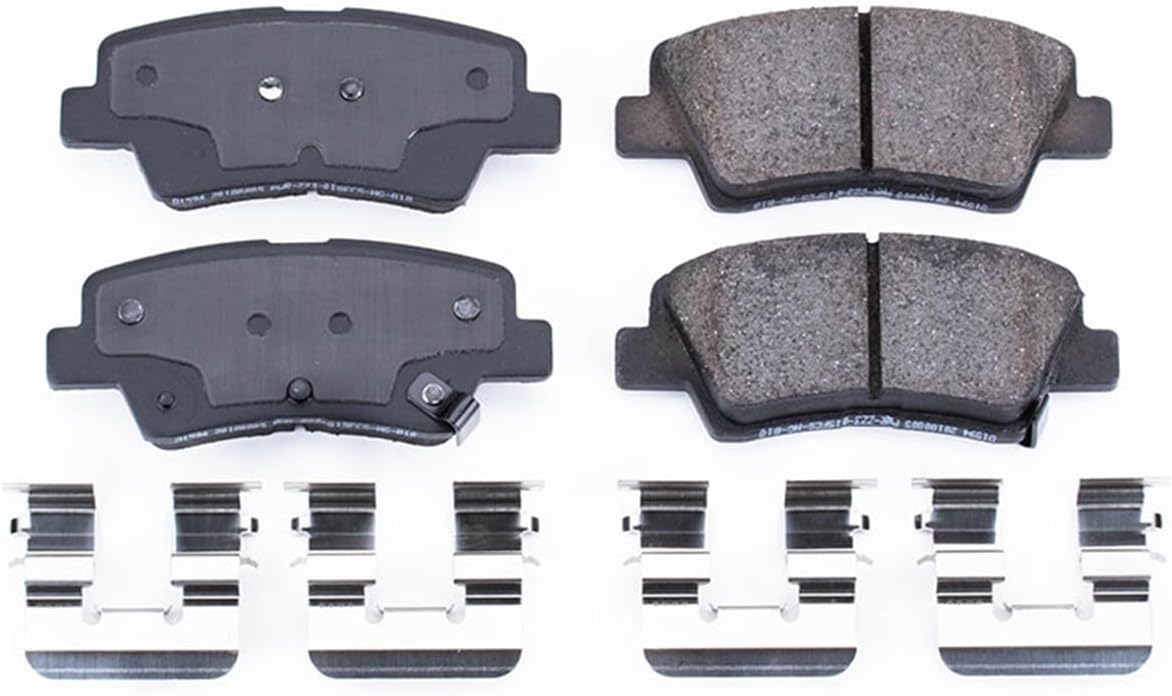 PowerStop Rear Brake Pads For Hyundai Elantra GT 2013-20 |Kona 2022-23 |Kona Electric 2019-23 |Sonata 2015 |Veloster 2012-15 - Z17 Ceramic Brake Pads With Installation Hardware, 17-1594