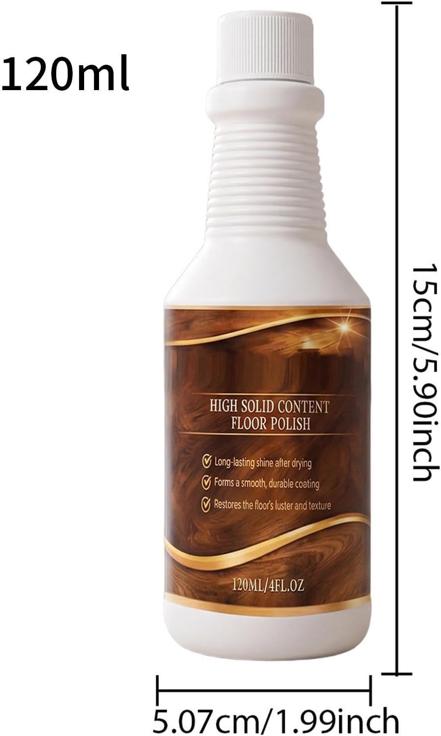 Floor Polishing Solution - 120ml Pet Safe Restorer, Quick Dry Scratch Removal Liquid, Professional Wood Marble Cleaner, Radiant Shine Enhancer for Home Kitchen Living Room Office Flooring