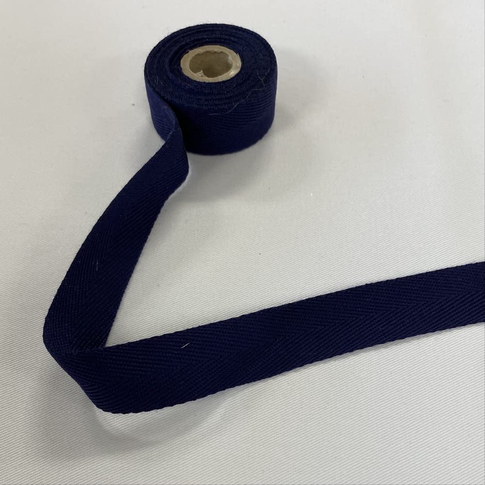 25mm Acrylic Herringbone Webbing Tape (Per Metre) (Navy)