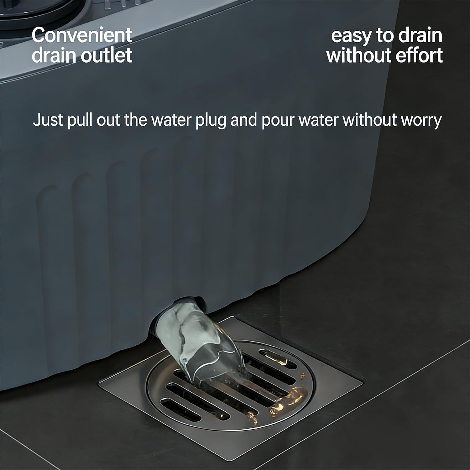 Compact Foldable Floor Tool Having Two Part Container and 6 Washable Heads for Small Homes Denial Slip Mop Bucket Structure
