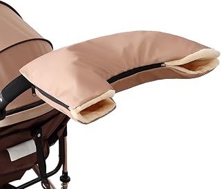 Guantes calefactores para cochecito, mangas para cochecito, guantes de cochecito aislados cómodos, mangas para cochecito de bebé con fácil instalación con cierre de cremallera, funda calefactora para