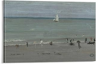 ZMLFJEA James McNeill Whistler,Coast Scene, Bathers,famous Art Art Wall Decoration Poster Family Bar Restaurant Garage Cafe Art Sign Gift 20x30inch(50x75cm)