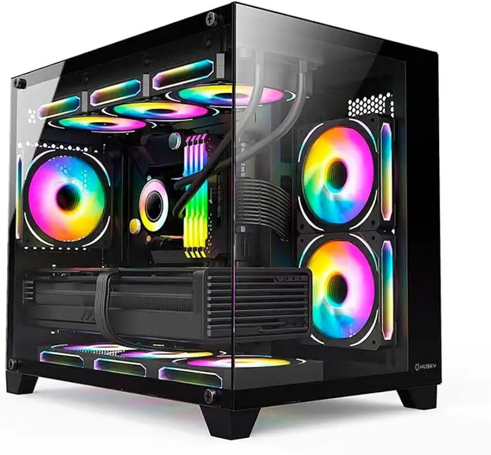 Gabinete Gamer Husky Dome 210, Mini Tower, M-ATX, Lateral e Frontal em Vidro, Sem FANs, Preto - HGN210PT