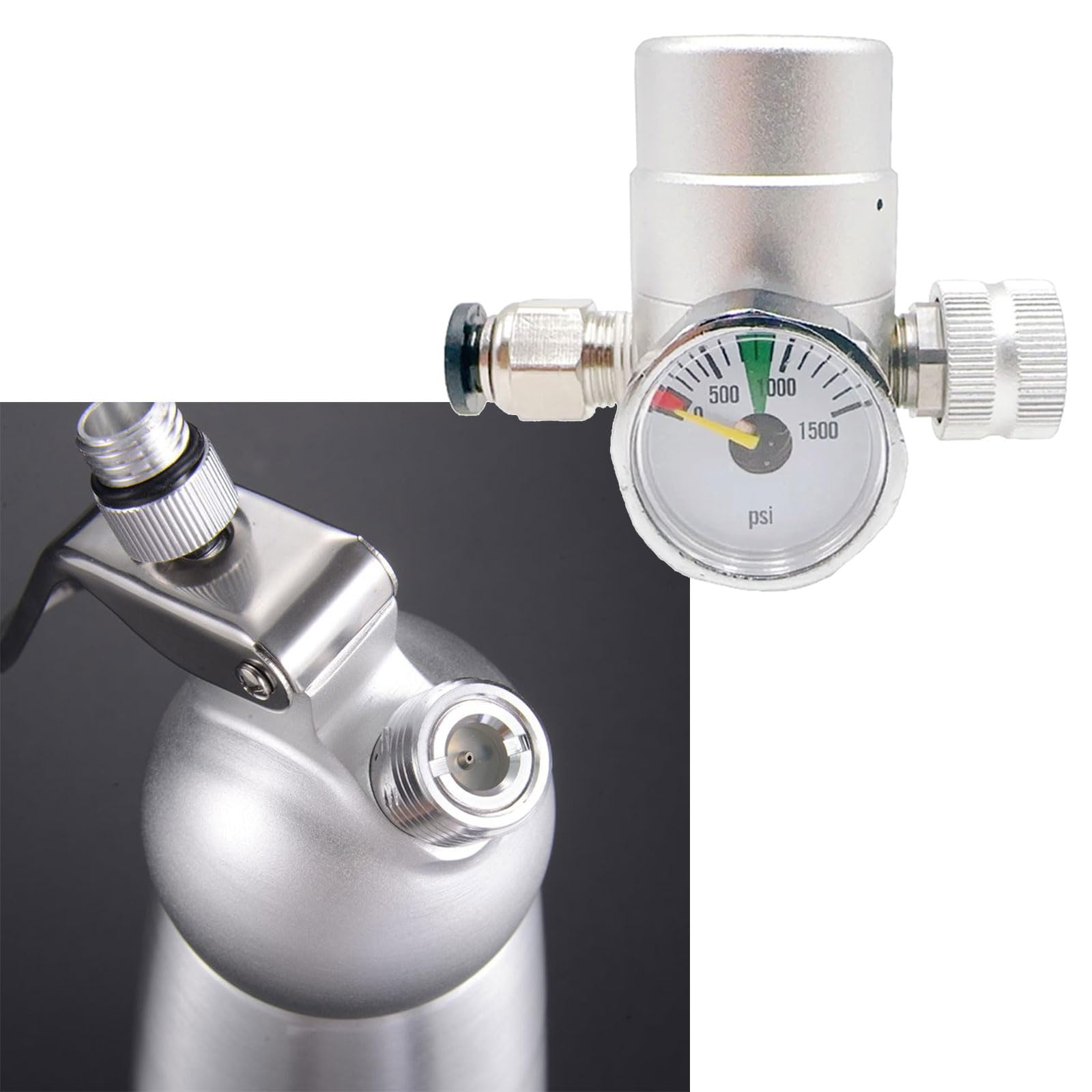 XQZWYFCBJB Pressure Stabilizer for Whipped Cream Maker with 1500psi Pressure Gauge Whipping Device Stainless Steel Whipped Dispenser
