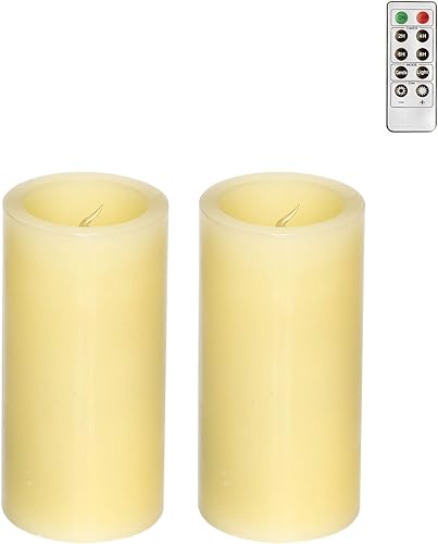 GiveU Vela LED sin llama suave cera real vela votiva eléctrica marfil 2 pulgadas de profundidad x 4 pulgadas de alto paquete de 2