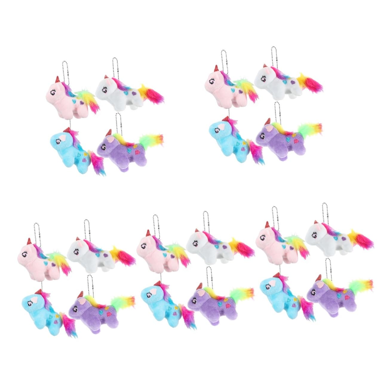 Garneck 20pezzi Portachiavi Unicorno Peluche Decorazione Per Chiavi Accessori Da Viaggio e Regalini Per Compleanni e Feste Idea Adatta Per Ragazza e Adolescenti